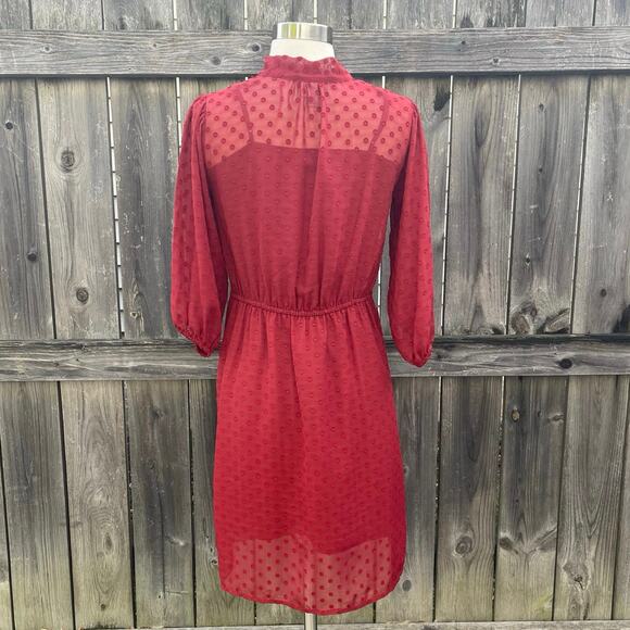 A New Day • Swiss Dot A Line Tie Neck Dress - Picture 3 of 6